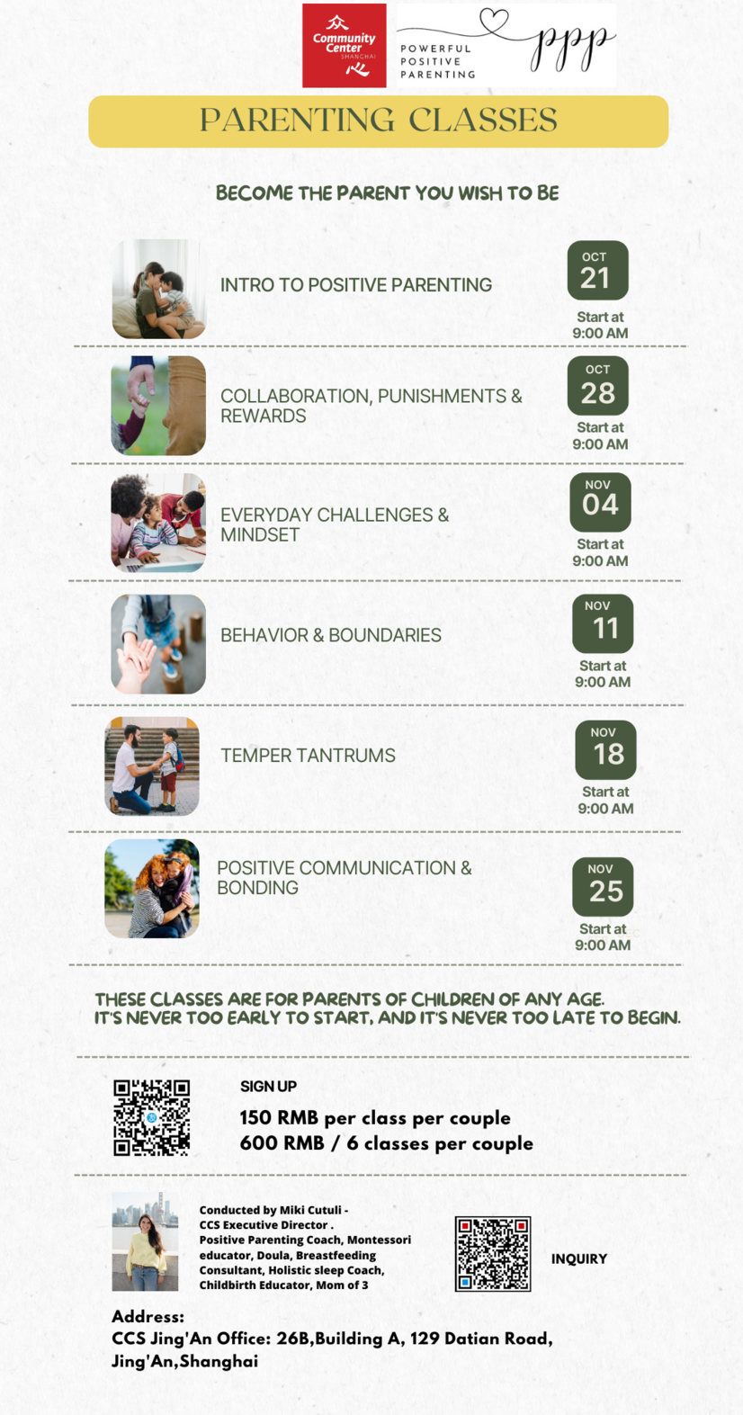 Parenting Classes-Become The Parent You Wish To Be！ - Monday, October ...